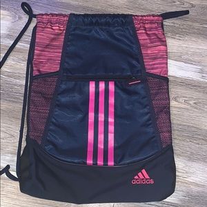 Pink adidas drawstring bag